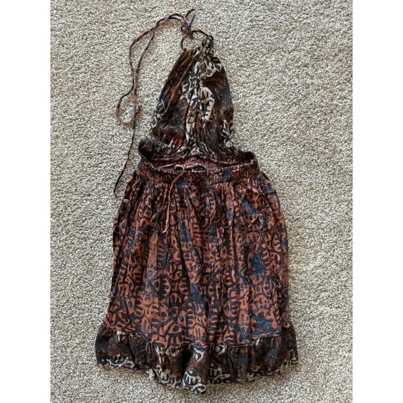 Free People Womens Beach Day‎ Mini Dress, Brown, Small, Halter, Multi-Print /n2 - Picture 5 of 6